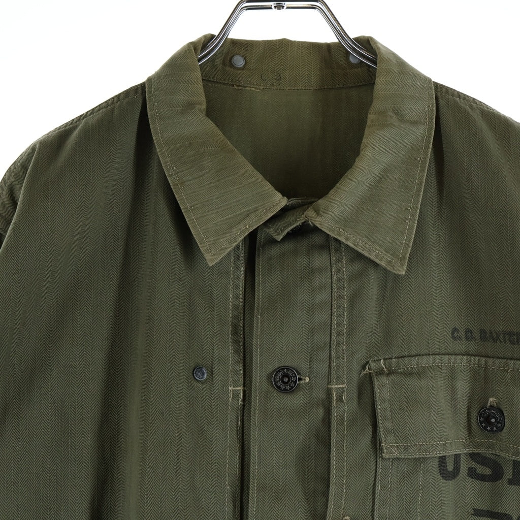 VINTAGE(ヴィンテージ) 40S VINTAGE USMC P-44 HBT ヴィンテージ 月桂樹ボタン ユーティリティ ミリタリージャケット カーキ
