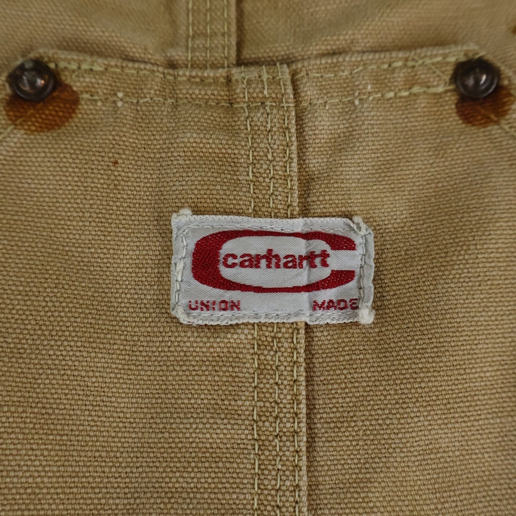 CARHARTT(カーハート) 60S VINTAGE ヴィンタージ デカCタグ ダブルニー ダック地 オーバーオール ツナギ ベージュ
