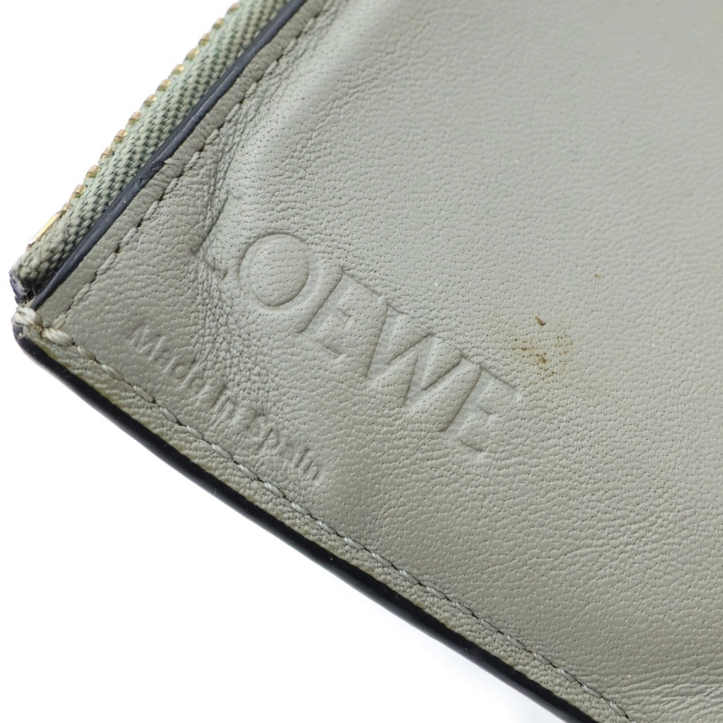 LOEWE(ロエベ) アナグラム スモール バーティカル コンパクトウォレット 三つ折り財布 カーキ C660S86X01