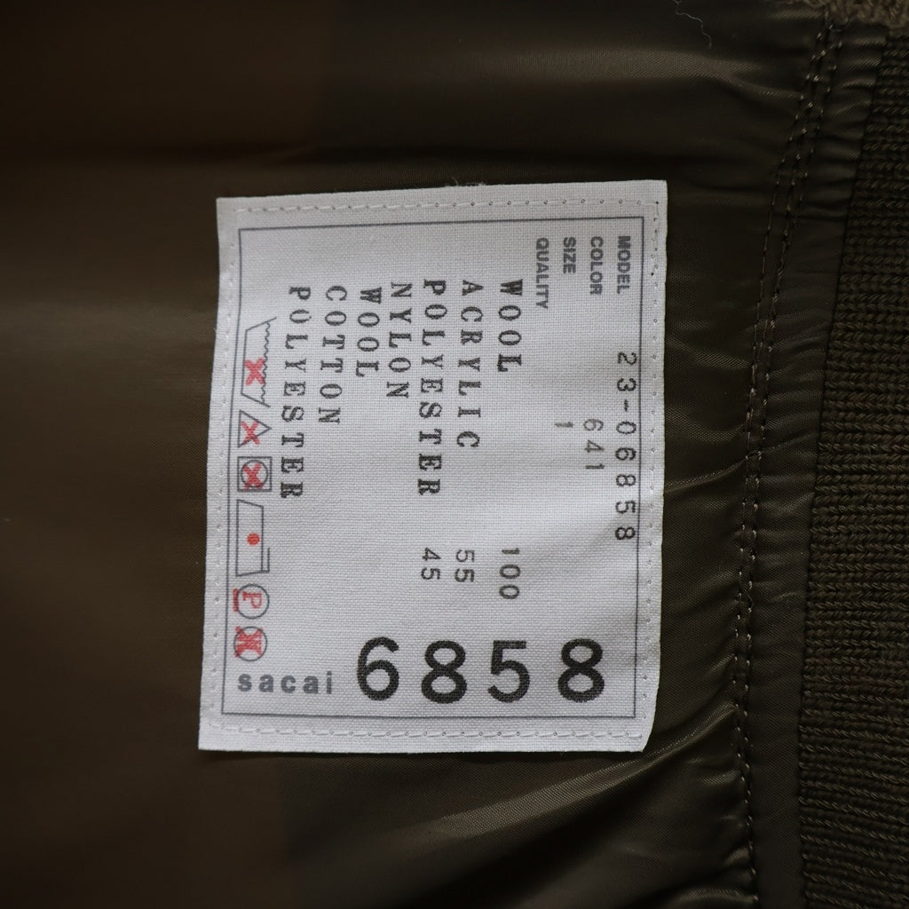 Sacai(サカイ) 23AW FOX SHEARLING NYLON BOMBER JACKET フォックスシェアリング ナイロンボンバージャケット ブルゾン レディース ベージュ 23-06858