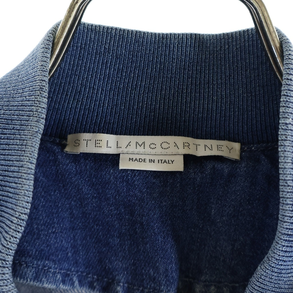 STELLA McCARTNEY(ステラマッカートニー) イタリア製 フロントエンブロイダリー ジップアップ デニムジャケット ブルゾン レディース インディゴ