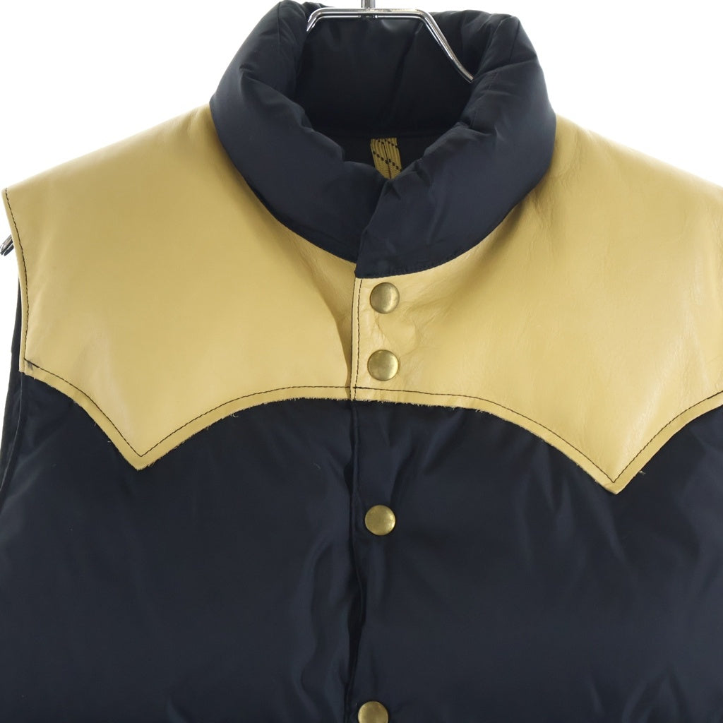 ROCKY MOUNTAIN(ロッキーマウンテン) DOWN VEST レザー切替 ダウンベスト ブラック/ベージュ 450-462-01155