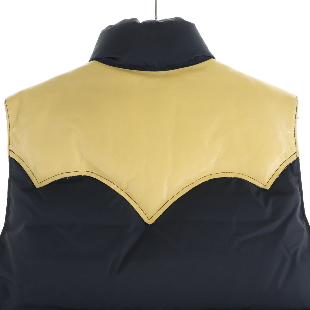 ROCKY MOUNTAIN(ロッキーマウンテン) DOWN VEST レザー切替 ダウンベスト ブラック/ベージュ 450-462-01155