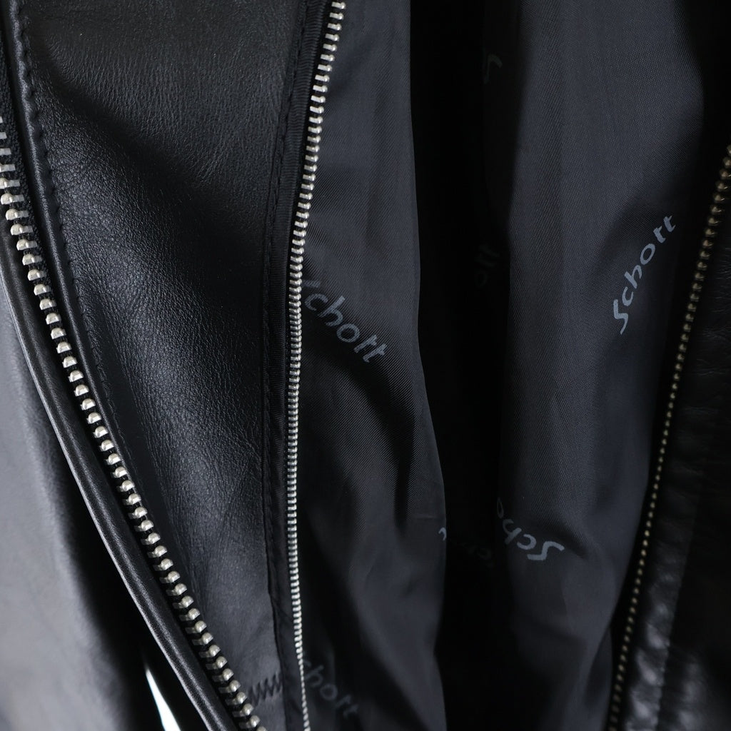 SCHOTT(ショット) 642 SINGLE RIDERSE JACKET レザー シングルライダース トラッカージャケット ブラック