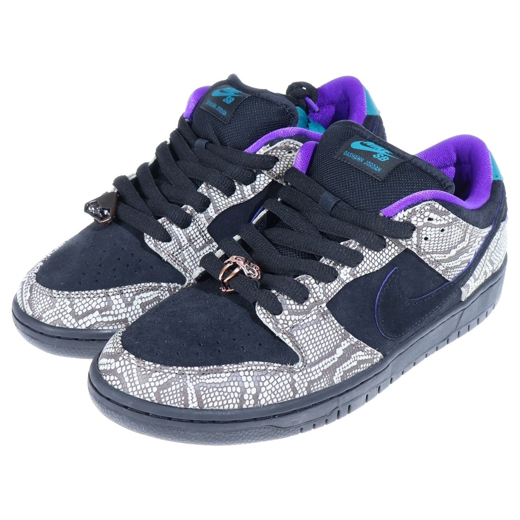 NIKE SB(ナイキエスビー) ×DASHAWN JORDAN DUNK LOW COPPERHEAD ダショーンジョーダン ダンク コッパーヘッド スネークスキン ローカットスニーカー ブラック US9.5/27.5cm IB6208-200