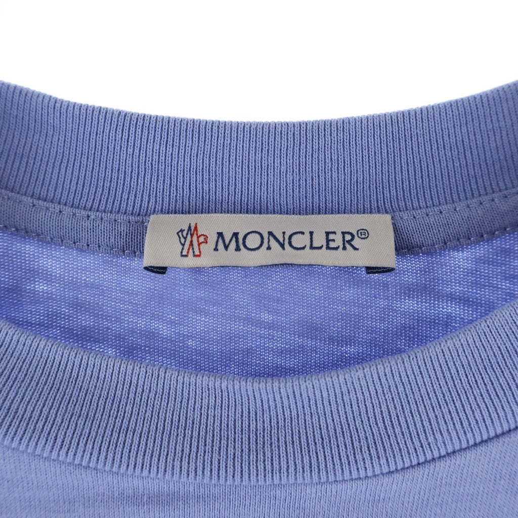 MONCLER(モンクレール) 22SS コットン フロントロゴプリントTシャツ 半袖クルーネックカットソー ブルー H10938C00014