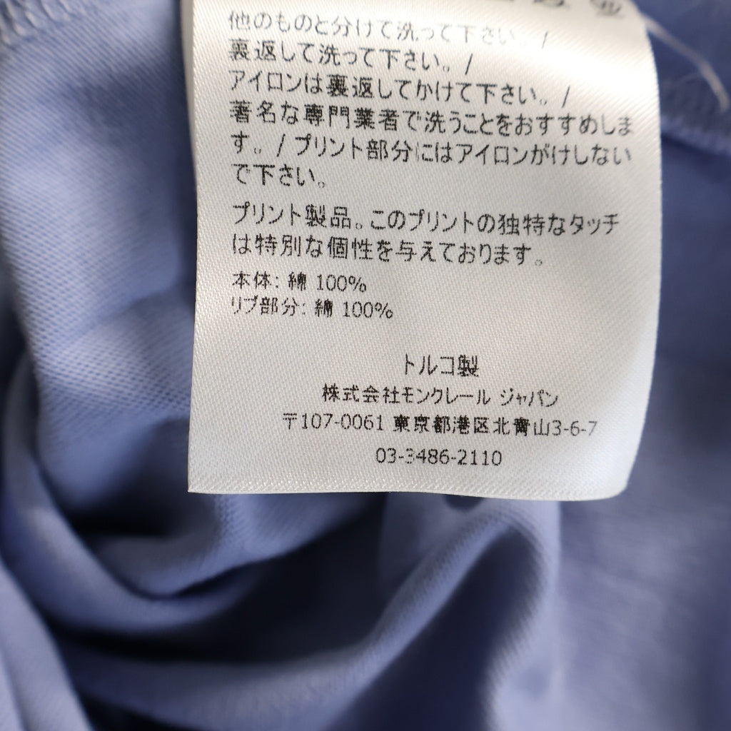 MONCLER(モンクレール) 22SS コットン フロントロゴプリントTシャツ 半袖クルーネックカットソー ブルー H10938C00014