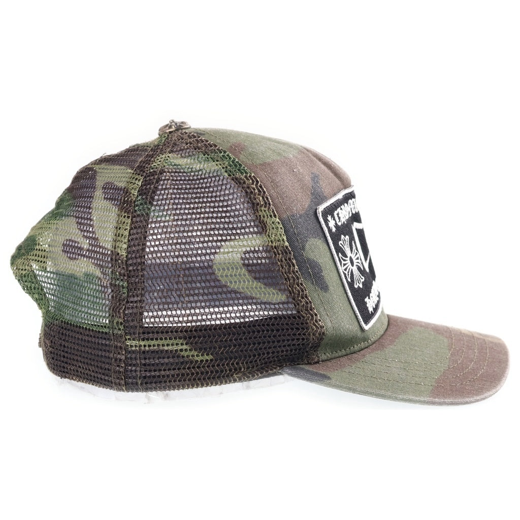 CHROME HEARTS(クロムハーツ) TRUCKER CAP トラッカー カモ柄 メッシュキャップ CHパッチ クロスボール 帽子 カーキ