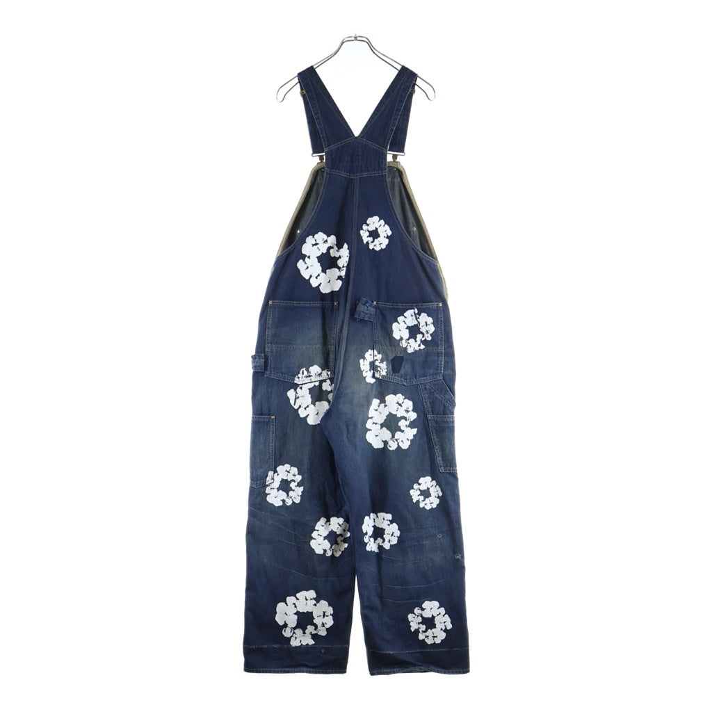 SAINT MICHAEL(セントマイケル) 24AW ×DENIM TEARS DT OVER ALL デニムティアーズ フラワープリント デニムオーバーオール インディゴ SM-YS1-0000-C52