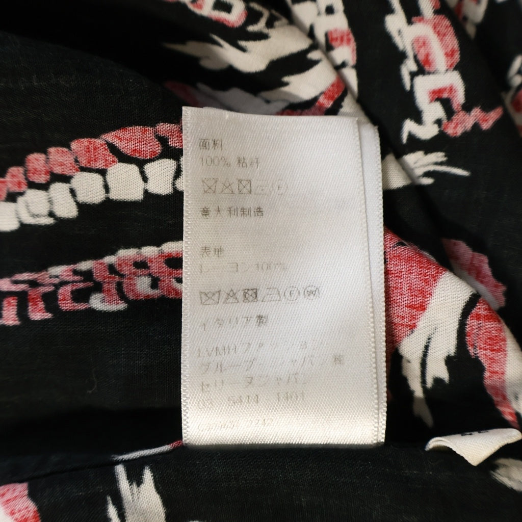 CELINE(セリーヌ) 23SS パームツリーグラフィカルプリント ハワイアンシャツ ブラック