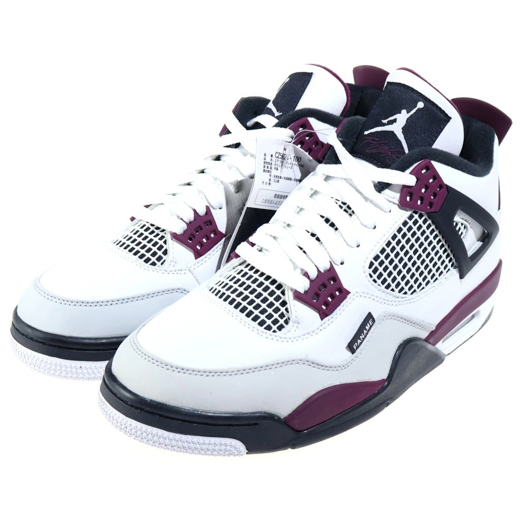 NIKE(ナイキ) ×Paris Saint-Germain AIR JORDAN 4 RETRO PSG パリサンジェルマン エアジョーダン ハイカットスニーカー ホワイト/パープル US10/28cm CZ5624-100