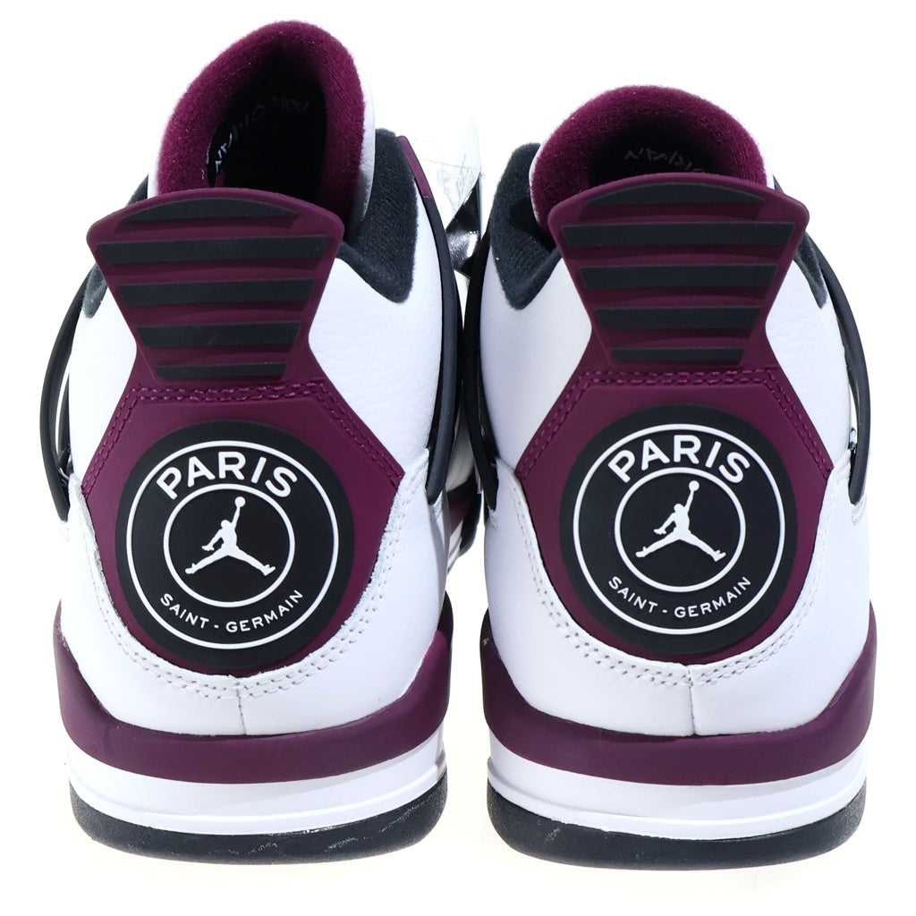 NIKE(ナイキ) ×Paris Saint-Germain AIR JORDAN 4 RETRO PSG パリサンジェルマン エアジョーダン ハイカットスニーカー ホワイト/パープル US10/28cm CZ5624-100