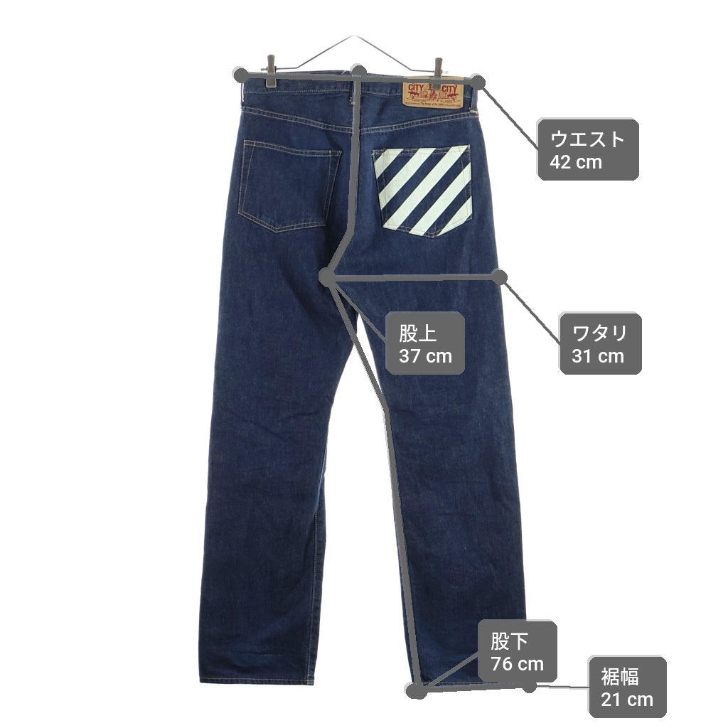A BATHING APE(アベイシングエイプ) BABY MILO ベイビーマイロ プリントデニムパンツ ジプフライジーンズ インディゴ