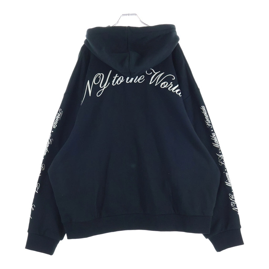 KITH(キス) 25AW BEADED ANGEL NELSON HOODIE ビーデッドエンジェル ネルソン ロゴエンブロイダリー プルオーバー フーデッド スウェットパーカー ブラック KHM033421