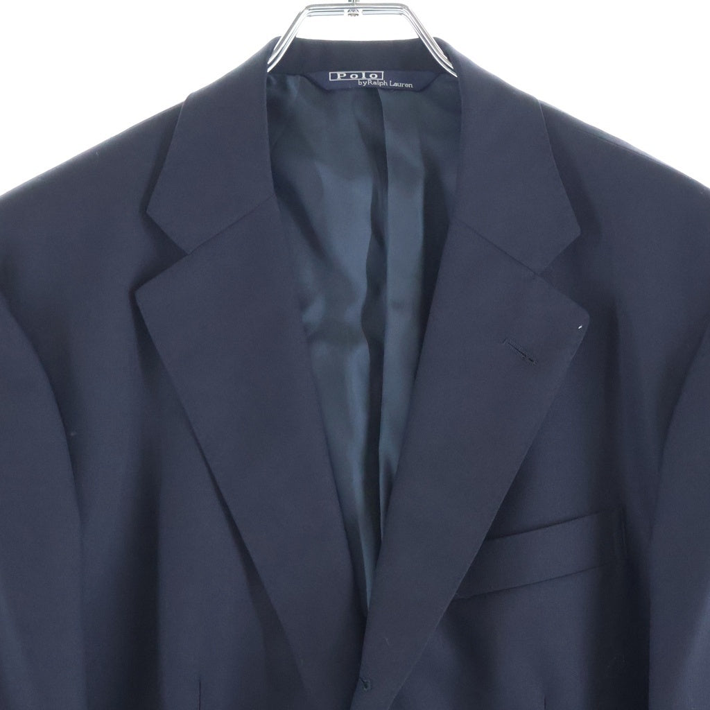 POLO RALPH LAUREN(ポロラルフローレン) 90S VINTAGE 日本製 ヴィンテージ 金ボタン ウール3Bテーラードジャケット 紺ブレザー ネイビー BZ-RL-KM-0103