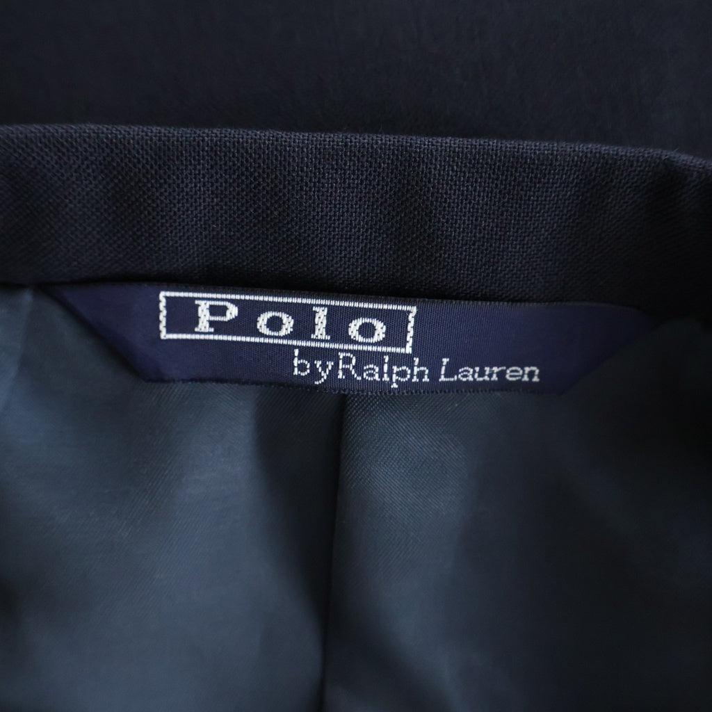 POLO RALPH LAUREN(ポロラルフローレン) 90S VINTAGE 日本製 ヴィンテージ 金ボタン ウール3Bテーラードジャケット 紺ブレザー ネイビー BZ-RL-KM-0103
