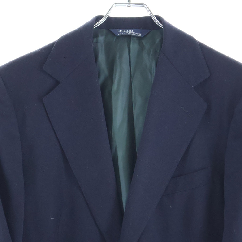 POLO RALPH LAUREN(ポロラルフローレン) 90S VINTAGE USA製 ヴィンテージ 金ボタン ウールフランネル3Bテーラードジャケット 紺ブレザー ネイビー