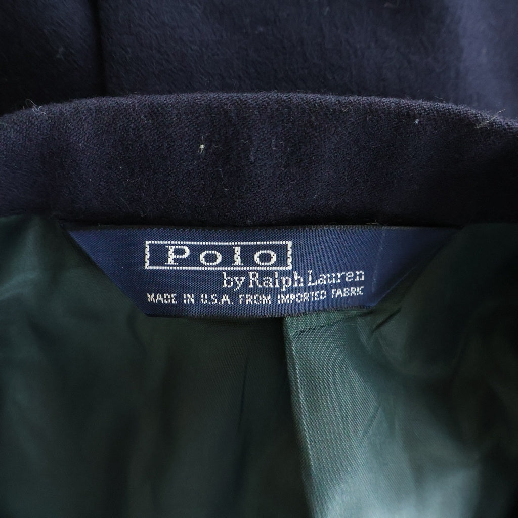 POLO RALPH LAUREN(ポロラルフローレン) 90S VINTAGE USA製 ヴィンテージ 金ボタン ウールフランネル3Bテーラードジャケット 紺ブレザー ネイビー