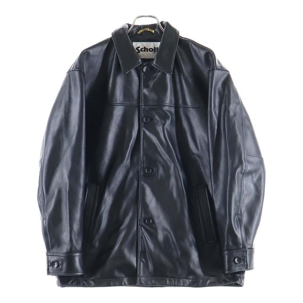 SCHOTT(ショット) LEATHER CAR COAT レザー カーコート ジャケット ブラック 782-6150007