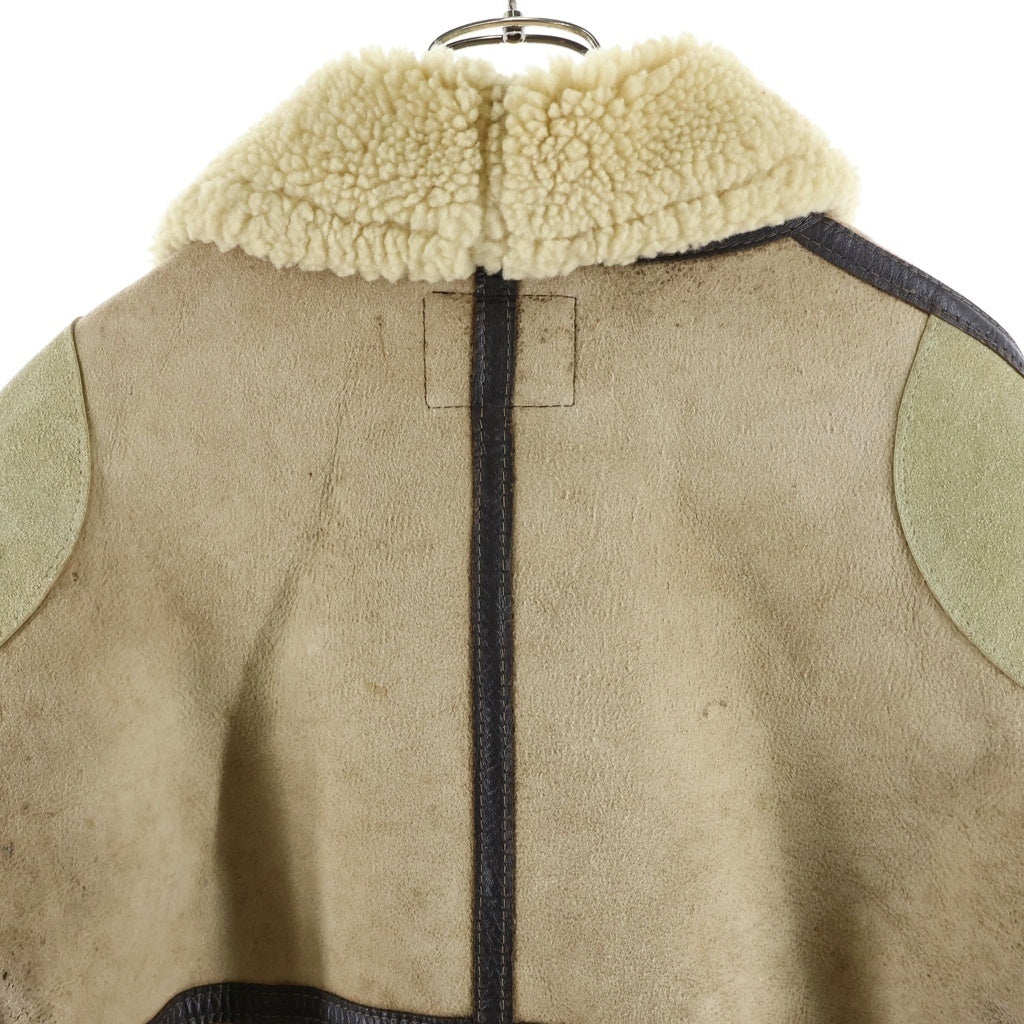 AVIREX(アヴィレックス) 80S-90S TYPE B-3 MOUTON JACKET USA製 ジップアップ ムートン フライトジャケット シープスキン ブラウン 33H5595
