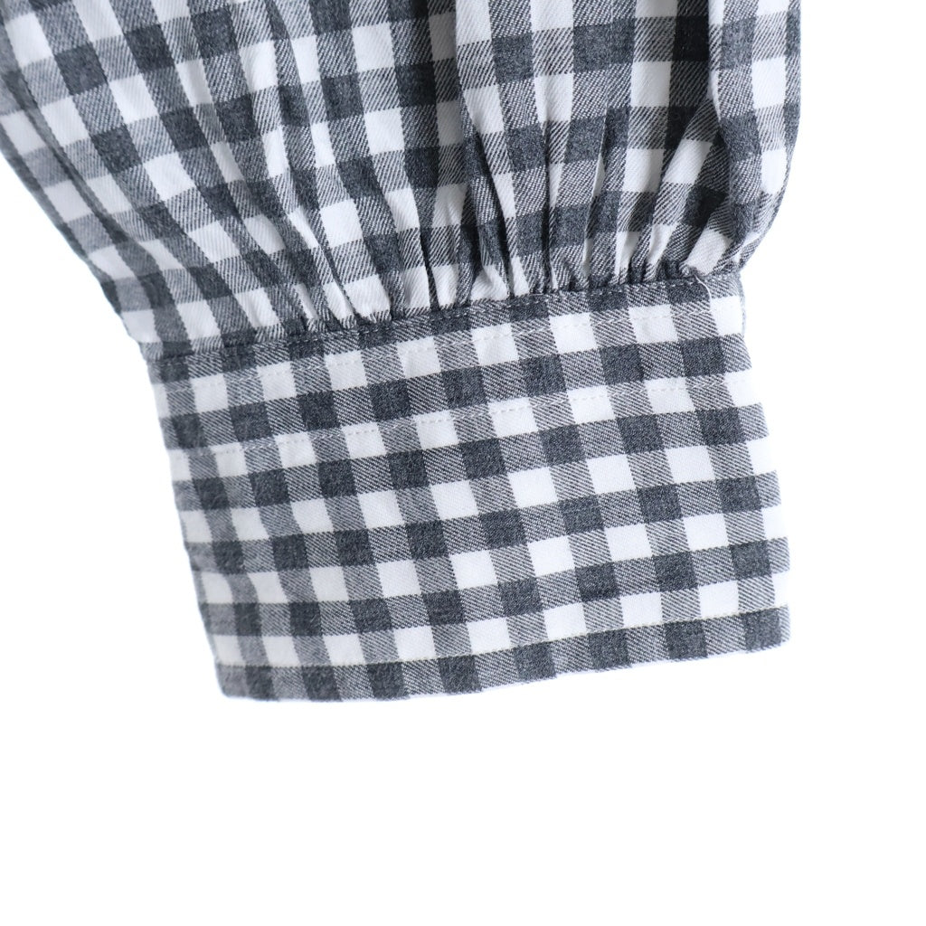 Porter Classic(ポータークラシック) 26SS ROLL UP HEATHER GINGHAM CHECK SHIRT ロールアップ ヘザー 長袖ギンガムチェックシャツ グレー PC-016-3968