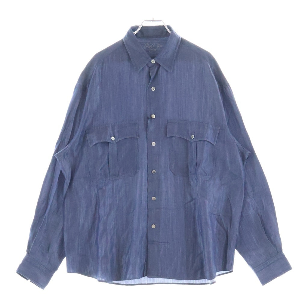 Porter Classic(ポータークラシック) 26SS ROLL UP SOFT CUPRO SHIRT ソフトキュプラ ロールアップ 長袖ボタンシャツ インディゴ PC-016-3360