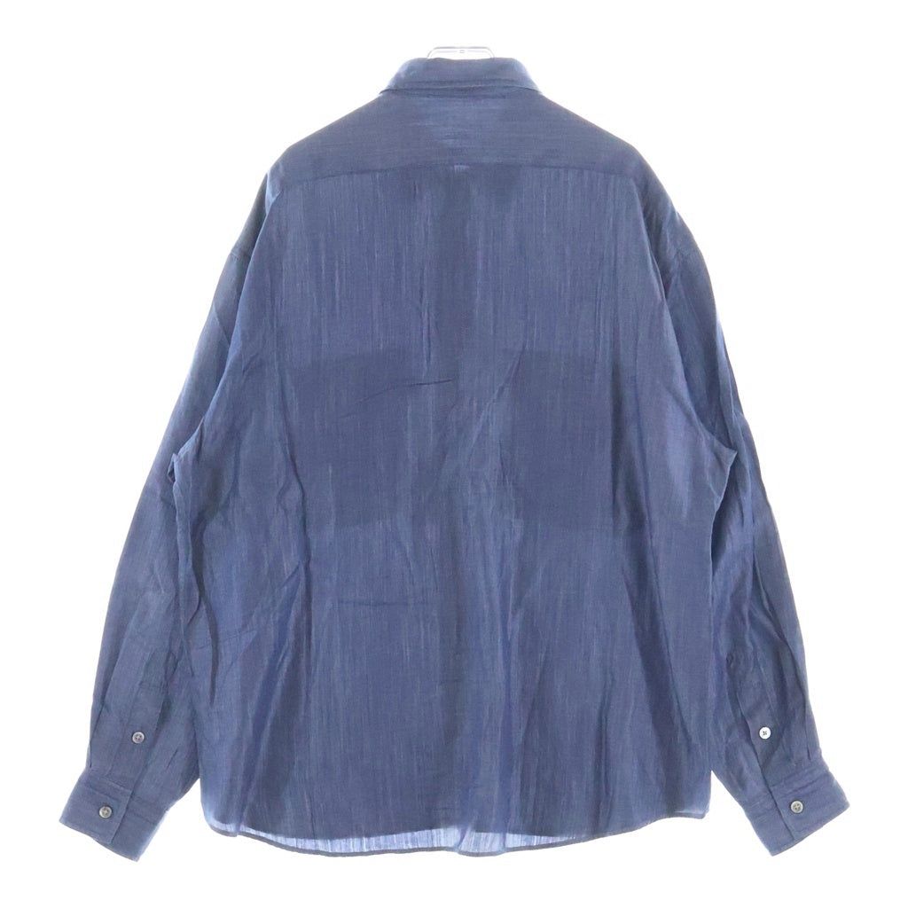 Porter Classic(ポータークラシック) 26SS ROLL UP SOFT CUPRO SHIRT ソフトキュプラ ロールアップ 長袖ボタンシャツ インディゴ PC-016-3360