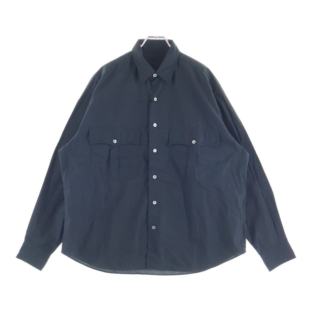 Porter Classic(ポータークラシック) 26SS ROLL UP TRAVELER'S SHIRT ロールアップ トラベーラズ 長袖ボタンシャツ ブラック PC-016-3983