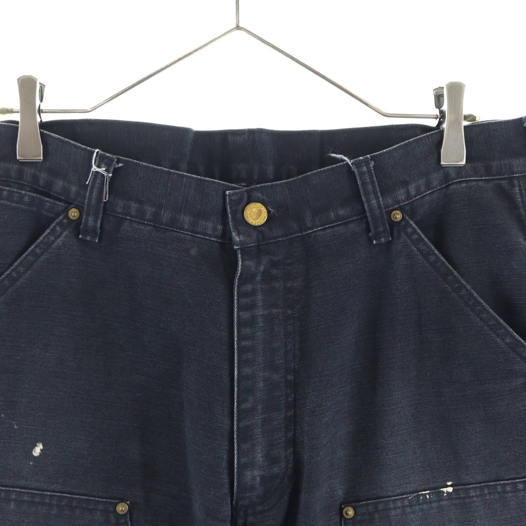 SAINT MICHAEL(セントマイケル) 25SS DOUBLE KNEE PANTS ダブルニー ヴィンテージ加工 フレアワークパンツ ブラック SM-HR8-0000-065