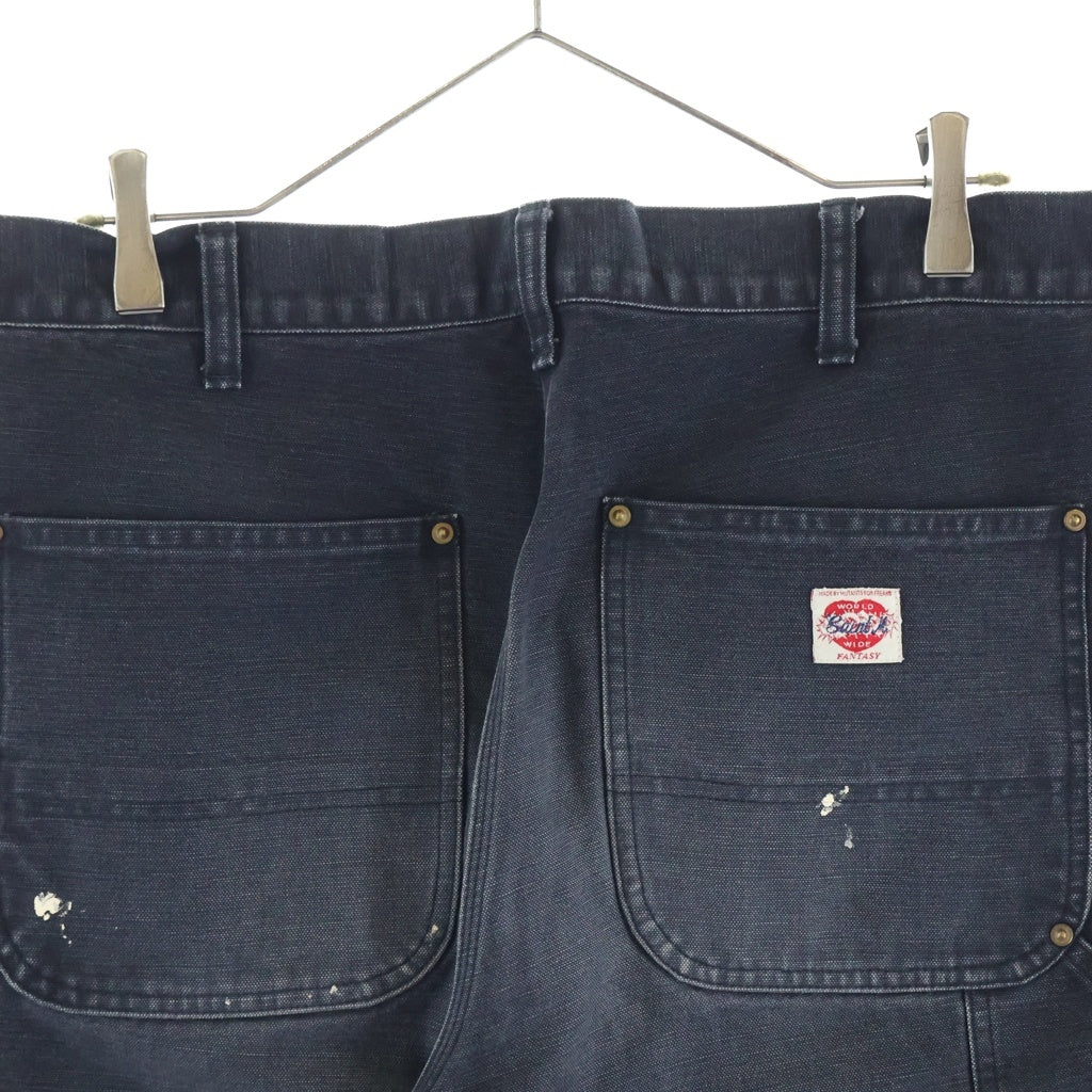 SAINT MICHAEL(セントマイケル) 25SS DOUBLE KNEE PANTS ダブルニー ヴィンテージ加工 フレアワークパンツ ブラック SM-HR8-0000-065