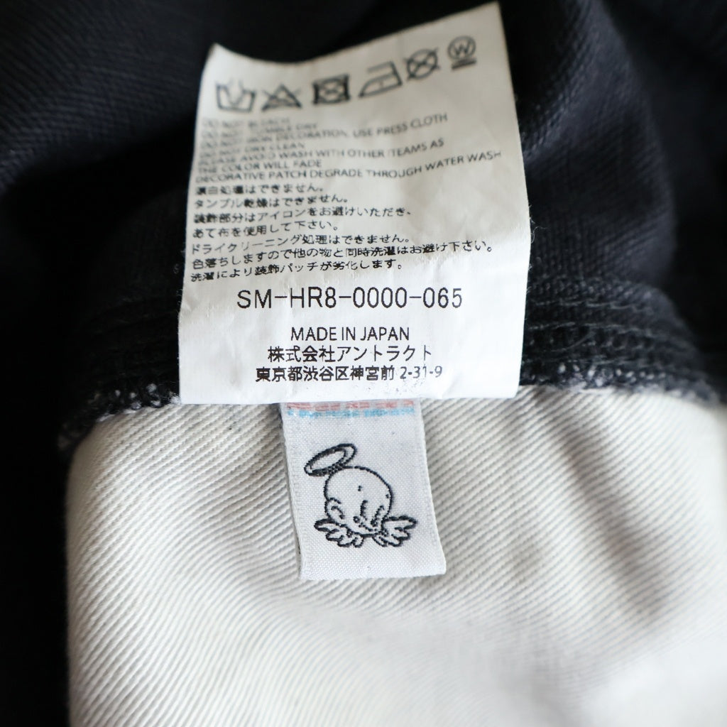SAINT MICHAEL(セントマイケル) 25SS DOUBLE KNEE PANTS ダブルニー ヴィンテージ加工 フレアワークパンツ ブラック SM-HR8-0000-065