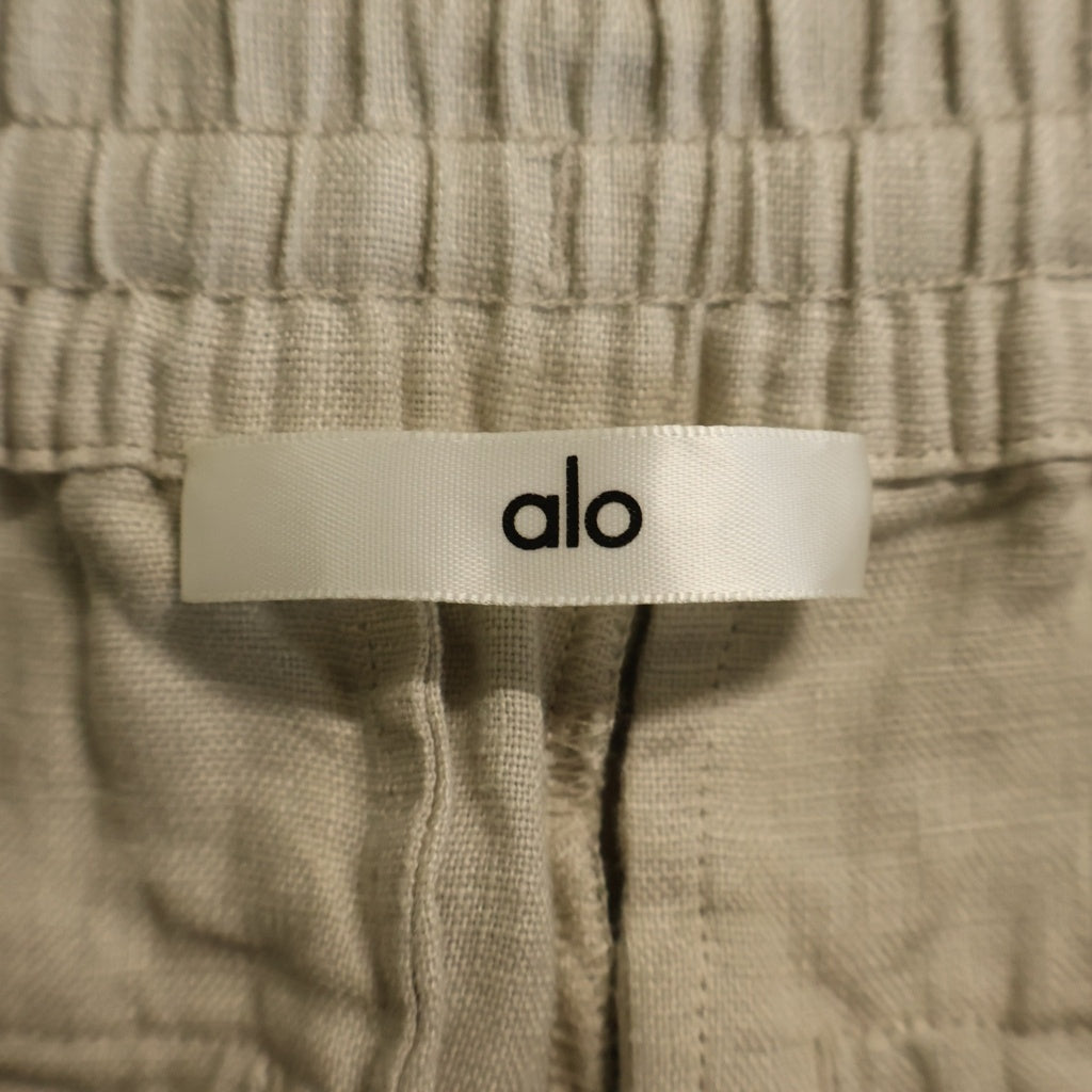 Alo Yoga(アローヨガ) LINEN DAYS STRAIGHT LRG PANT リネン デイズ ドローストリング ストレートパンツ レディース アイボリー M5267R