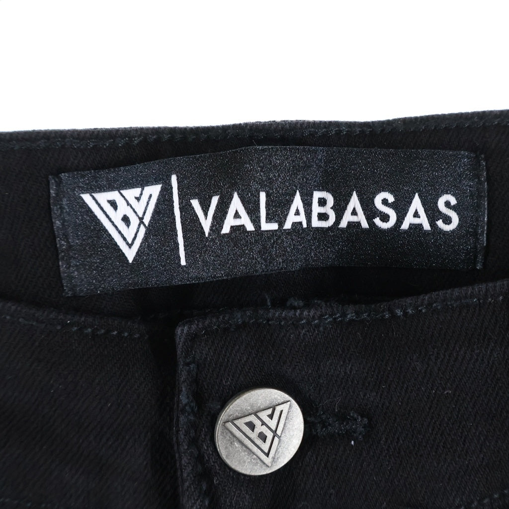 VALABASAS(ヴァラバサス) ジップフライ スキニー ブーツカットデニムパンツ ブラック