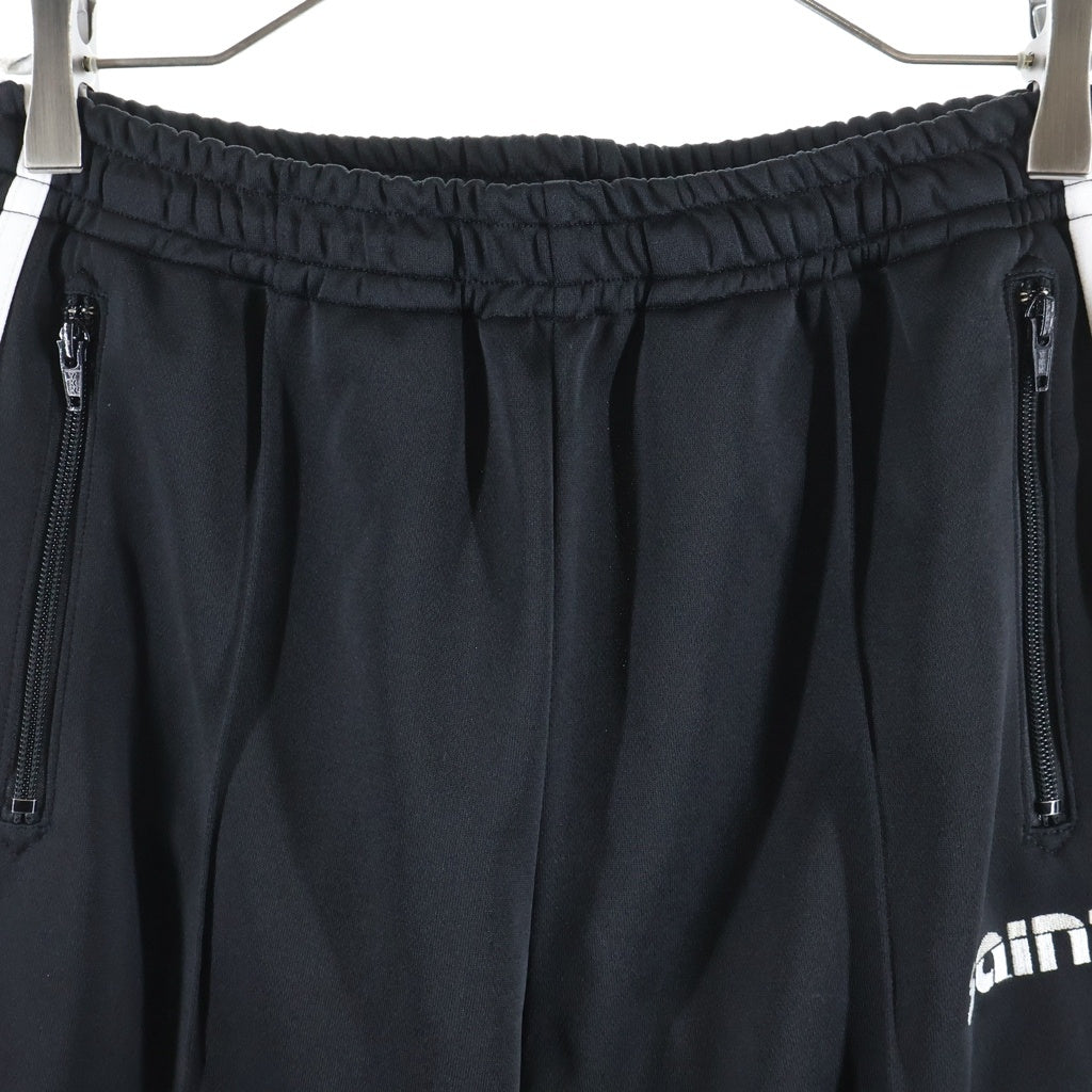 SAINT MICHAEL(セントマイケル) 24AW TRACK PANTS フロントロゴ刺繍 トラックフレアパンツ ブラック SM-YS1-0000-074