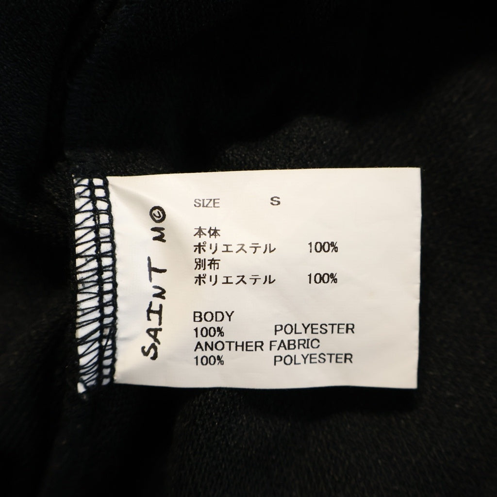 SAINT MICHAEL(セントマイケル) 24AW TRACK PANTS フロントロゴ刺繍 トラックフレアパンツ ブラック SM-YS1-0000-074
