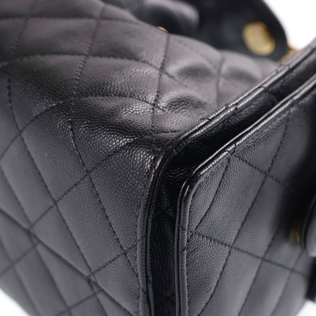 CHANEL(シャネル) CHANEL 25 スモールバッグ グレインド キャビアスキン ゴールド金具 ブラック AS5293 レディース