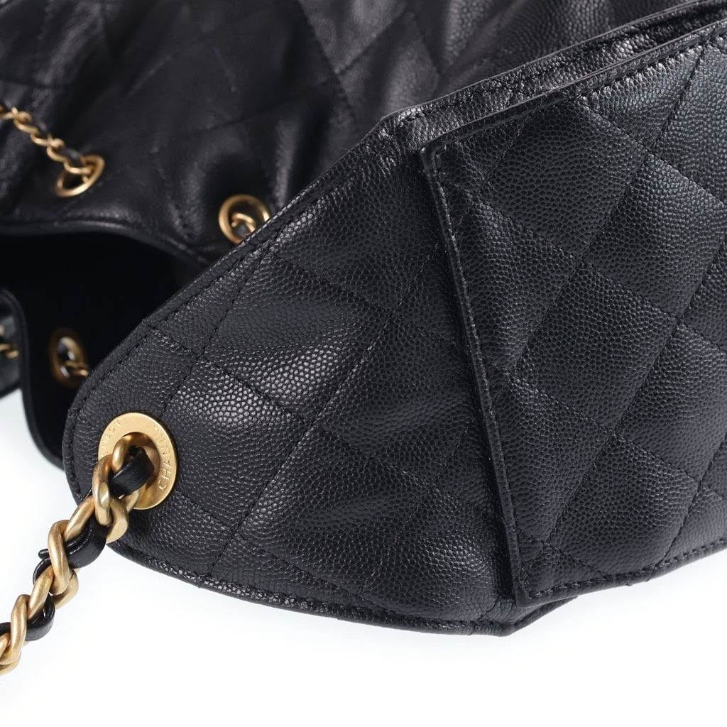 CHANEL(シャネル) CHANEL 25 スモールバッグ グレインド キャビアスキン ゴールド金具 ブラック AS5293 レディース