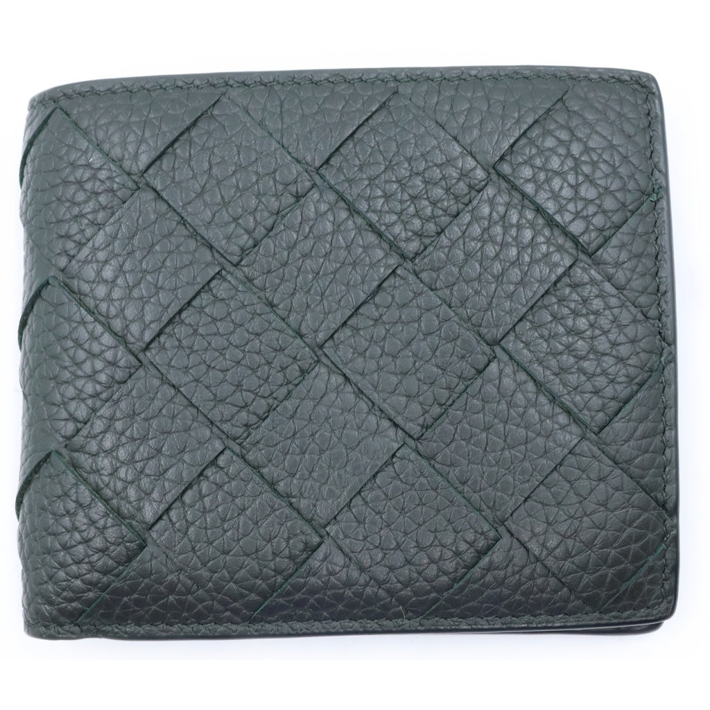 BOTTEGA VENETA(ボッテガヴェネタ) イントレチャート コインパース付 カーフレザーウォレット 二つ折り財布 ブラック 749412