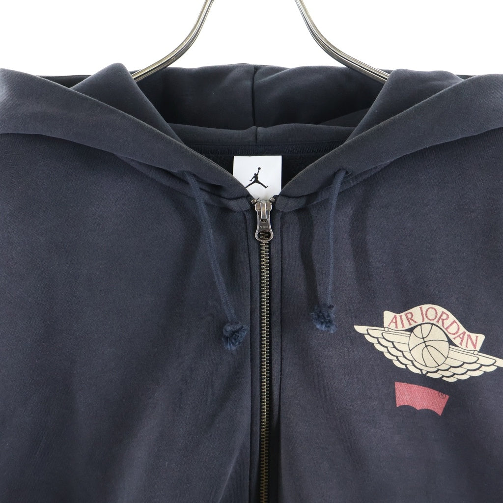 NIKE(ナイキ) ×LEVI'S AIR JORDAN FULL ZIP HOODIE BLACK リーバイス エアジョーダン フルジップアップ フーデッド スウェット パーカー ブラック IM6734-010