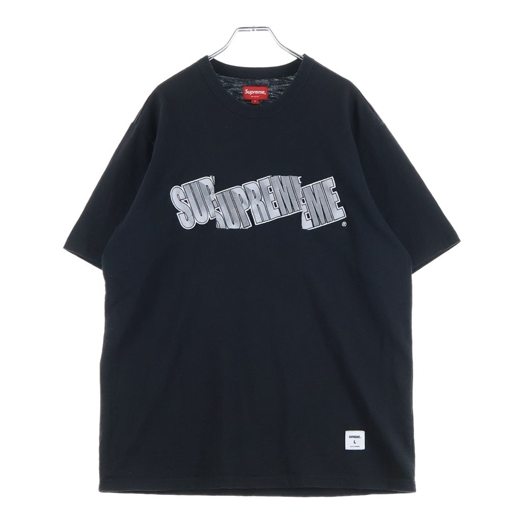SUPREME(シュプリーム) 21SS Cut Logo S/S Top カットロゴ クルーネック半袖Tシャツ カットソー ブラック