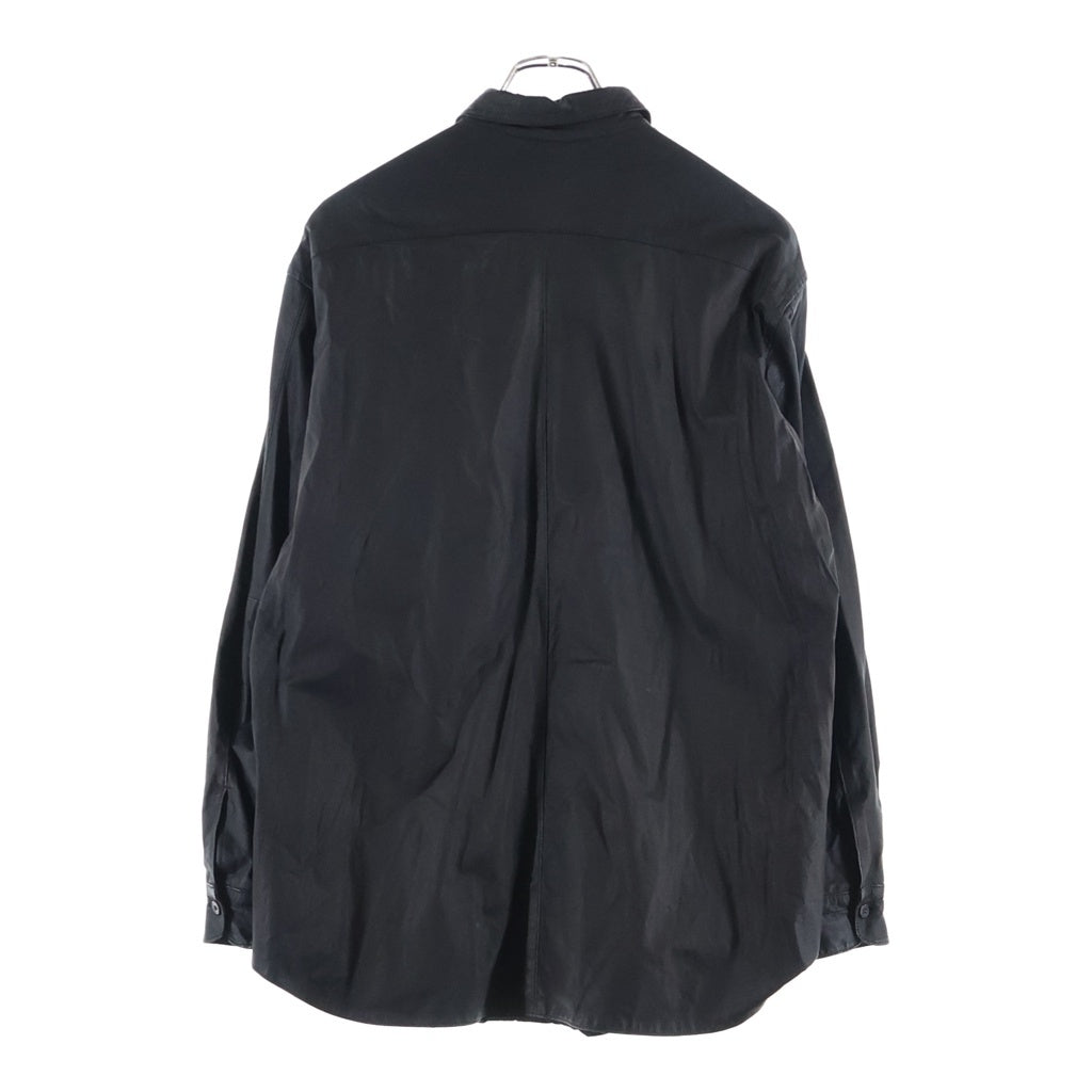 COMOLI(コモリ) 21AW 胸ポケット レザーコモリシャツ ブラック U03-01010