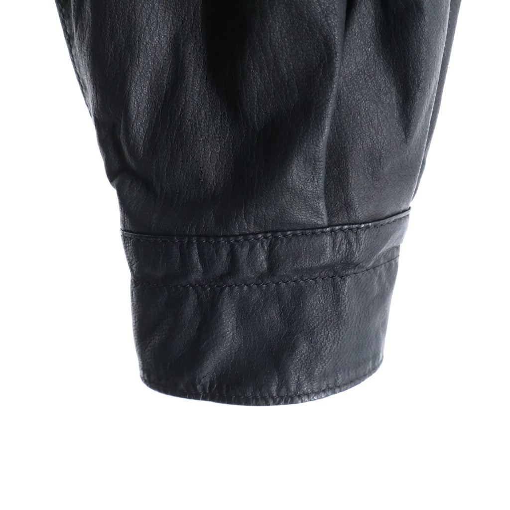 COMOLI(コモリ) 21AW 胸ポケット レザーコモリシャツ ブラック U03-01010