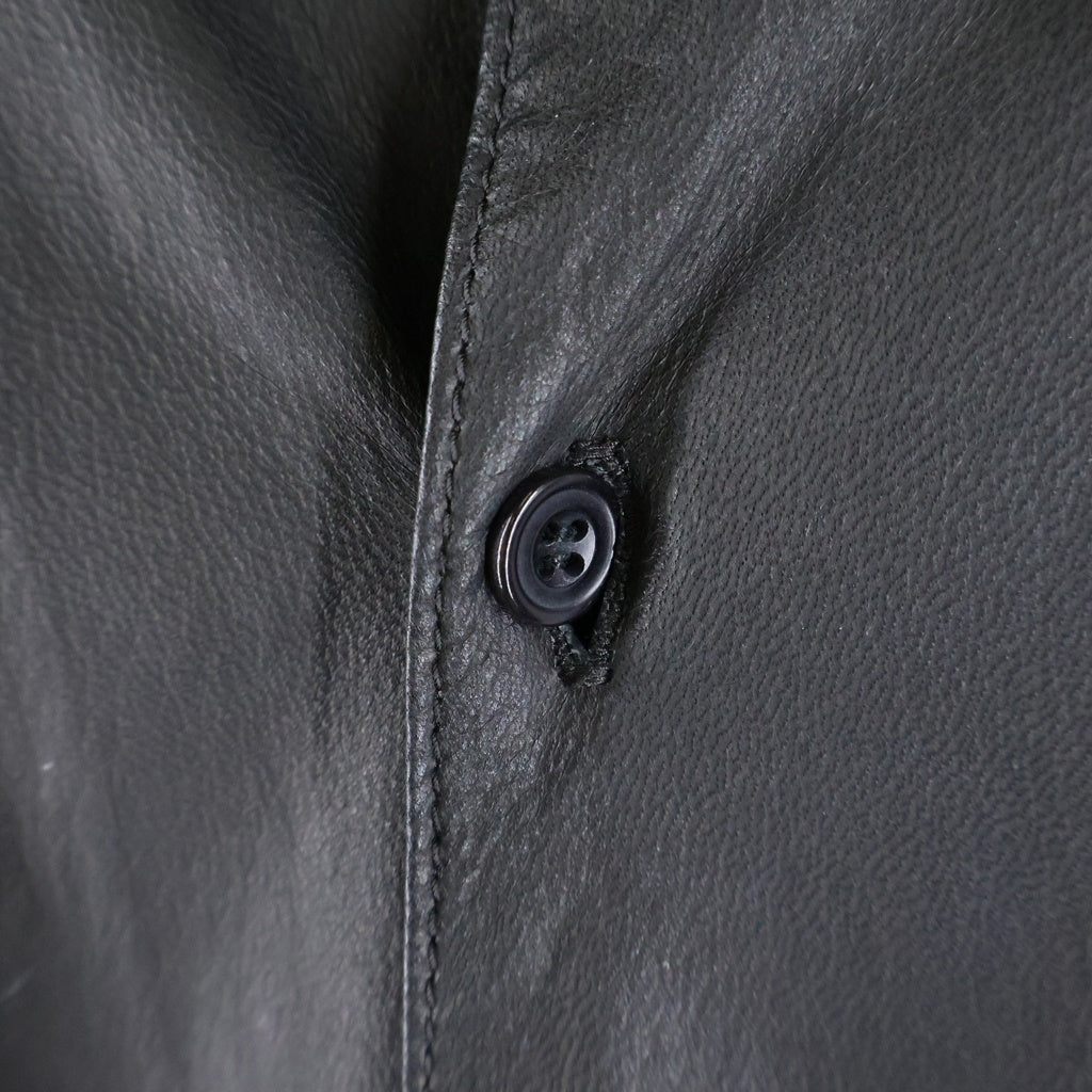 COMOLI(コモリ) 21AW 胸ポケット レザーコモリシャツ ブラック U03-01010