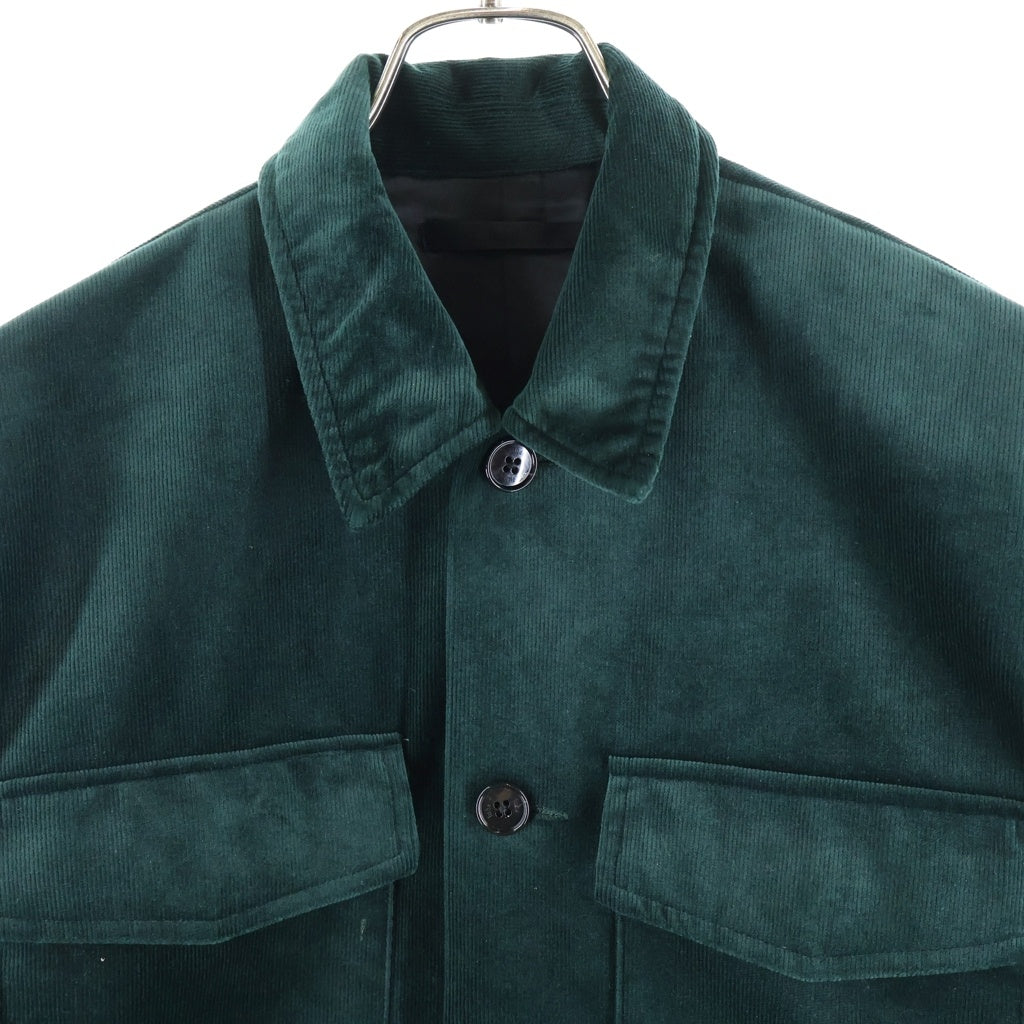JUHA(ユハ) LUSTROUS CORDUROY SHIRT JACKET ラストラス コーデュロイ シャツジャケット グリーン 10220701-2
