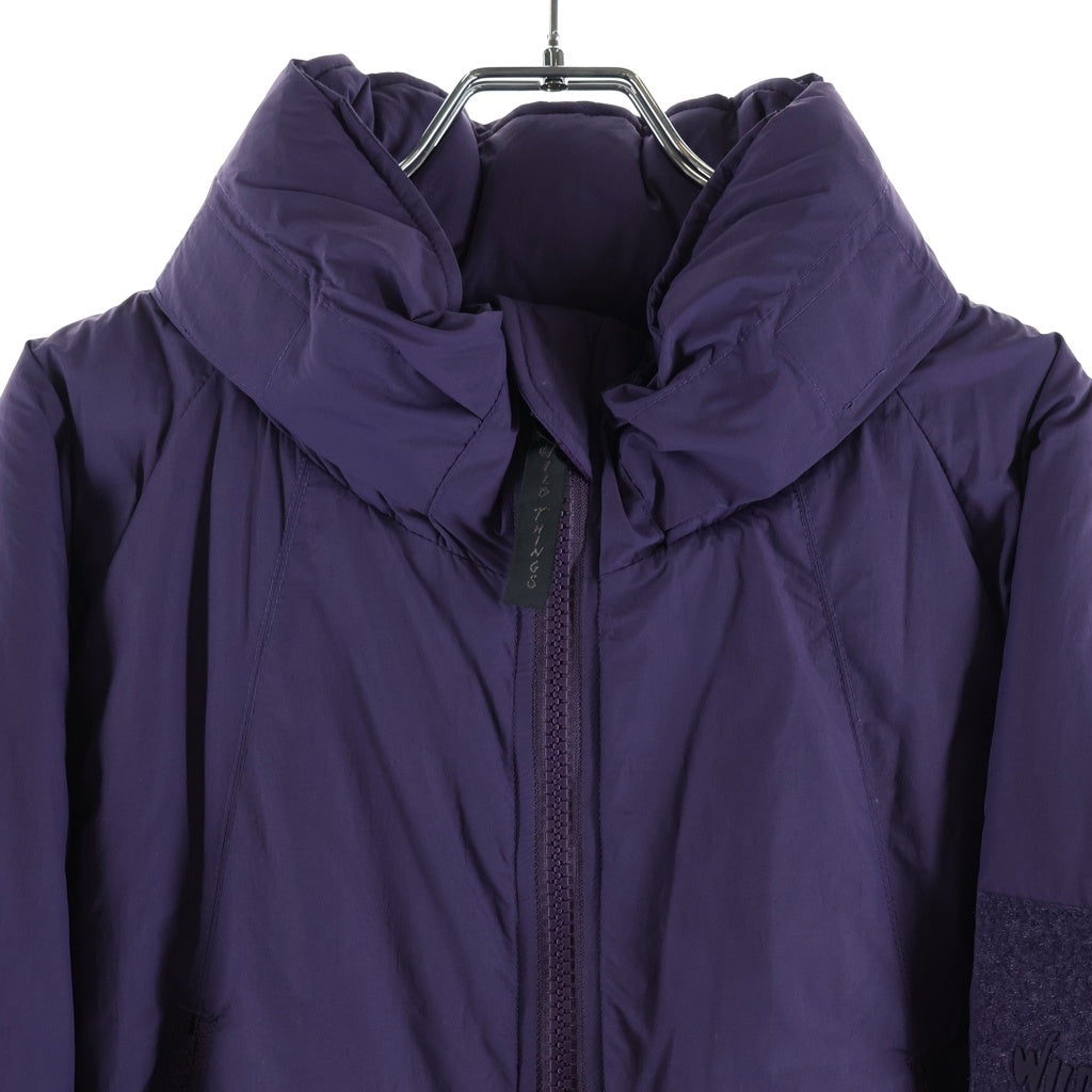 WILD THINGS(ワイルドシングス) 24AW HAPPY JACKET ハッピー ロゴパッチ ナイロン ジップアップダウンジャケット パープル WT242-02
