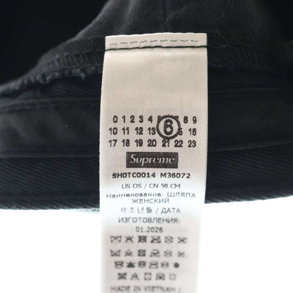 SUPREME(シュプリーム) 26SS ×MM6 Maison Margiela Split 6-Panel Cap エムエムシックスメゾンマルジェラスプリット 6パネル ベースボールキャップ 帽子 ブラック