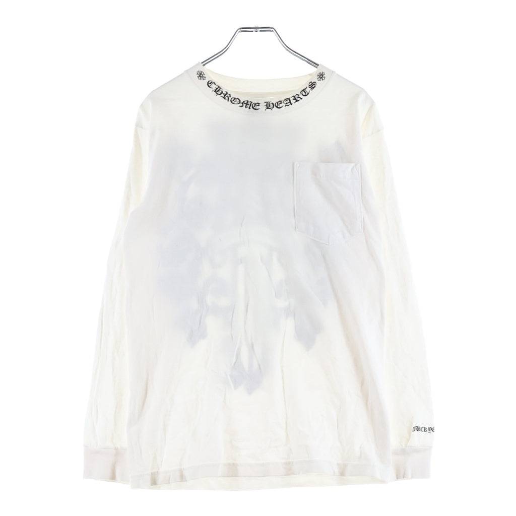 CHROME HEARTS(クロムハーツ) OLD DAGGER LOGO L/S TEE オールド ダガーロゴプリント クルーネック長袖Tシャツ カットソー ホワイト