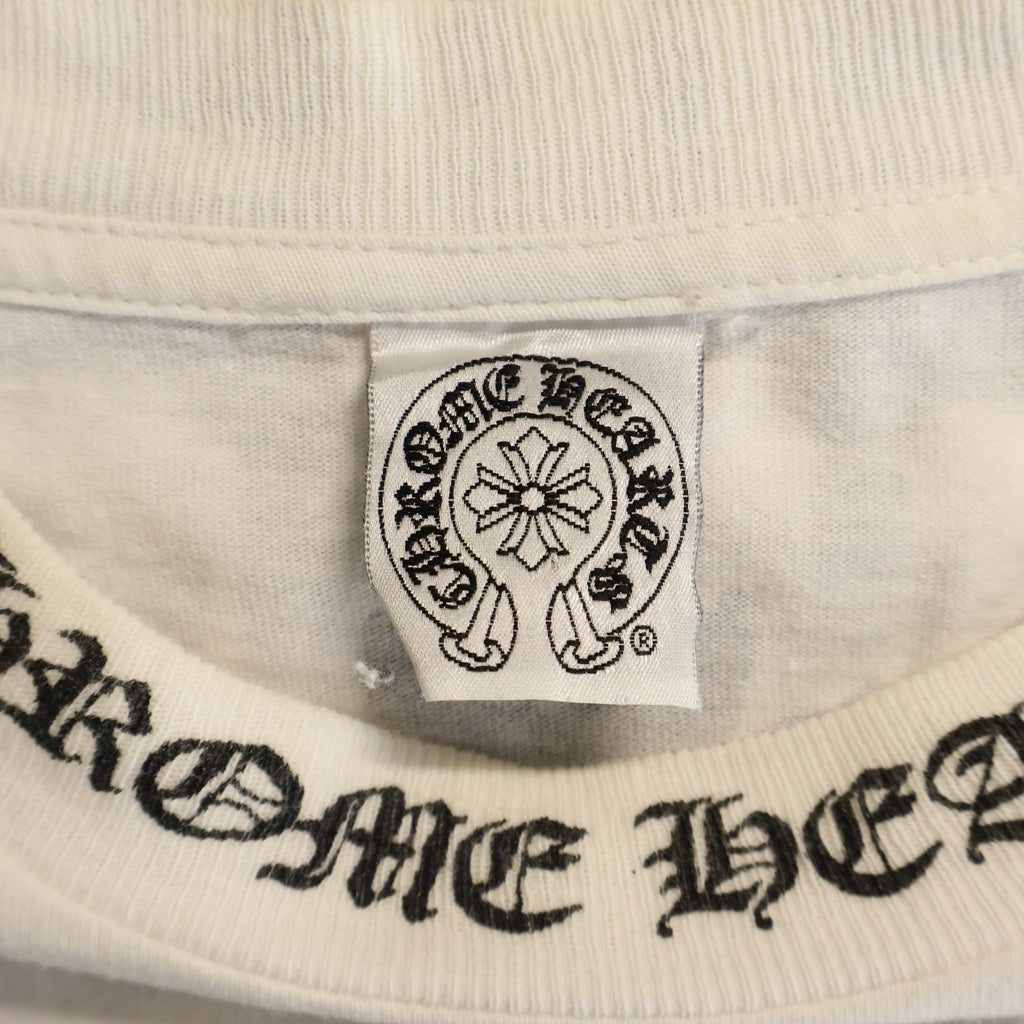 CHROME HEARTS(クロムハーツ) OLD DAGGER LOGO L/S TEE オールド ダガーロゴプリント クルーネック長袖Tシャツ カットソー ホワイト