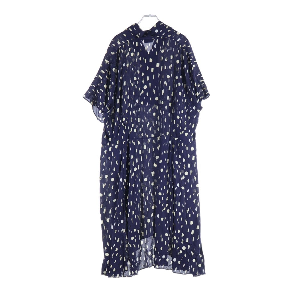 BALENCIAGA(バレンシアガ) ドット マキシ ワンピース ネイビー 725717 TPL67 レディース