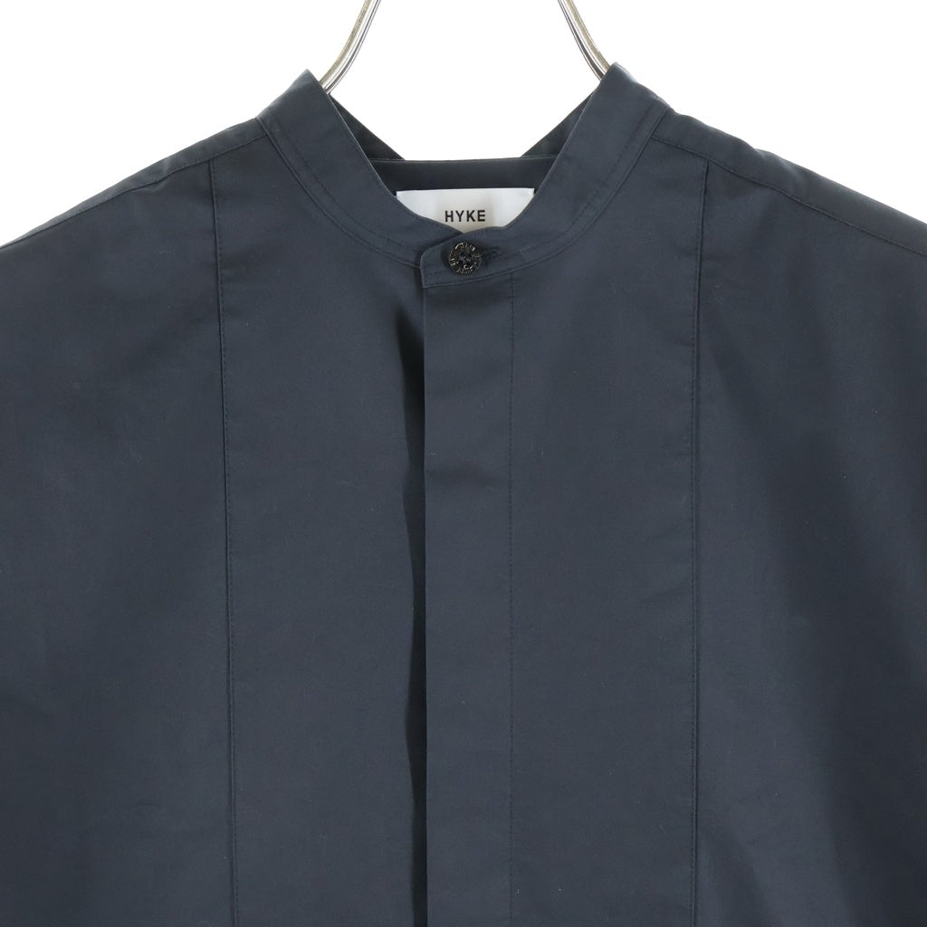 HYKE(ハイク) 21SS FISHERMAN SHIRT ハーフボタン ポリエステル混半袖シャツ ブラウス ブラック レディース